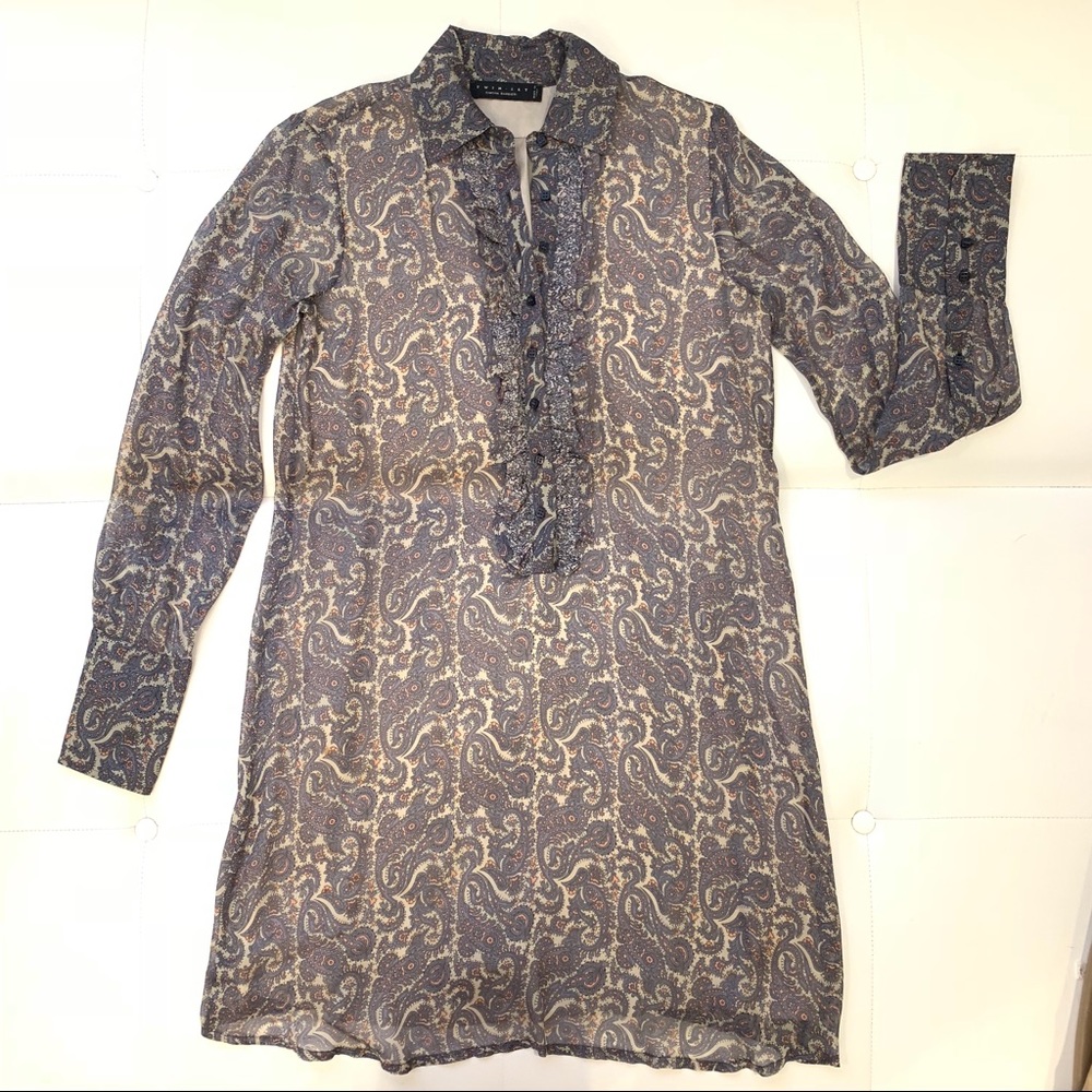 TWIN SET Flower Pattern Silk Dress Sz XS